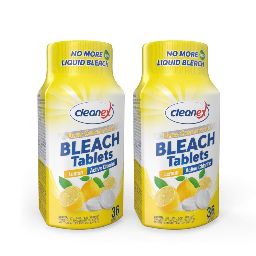 GEEGVV Cleanex Bleach Tablets for Laundry, Advanced Formula Ultra Concentrated, Phosphate Free, Lemon Scent, 72 Count
|