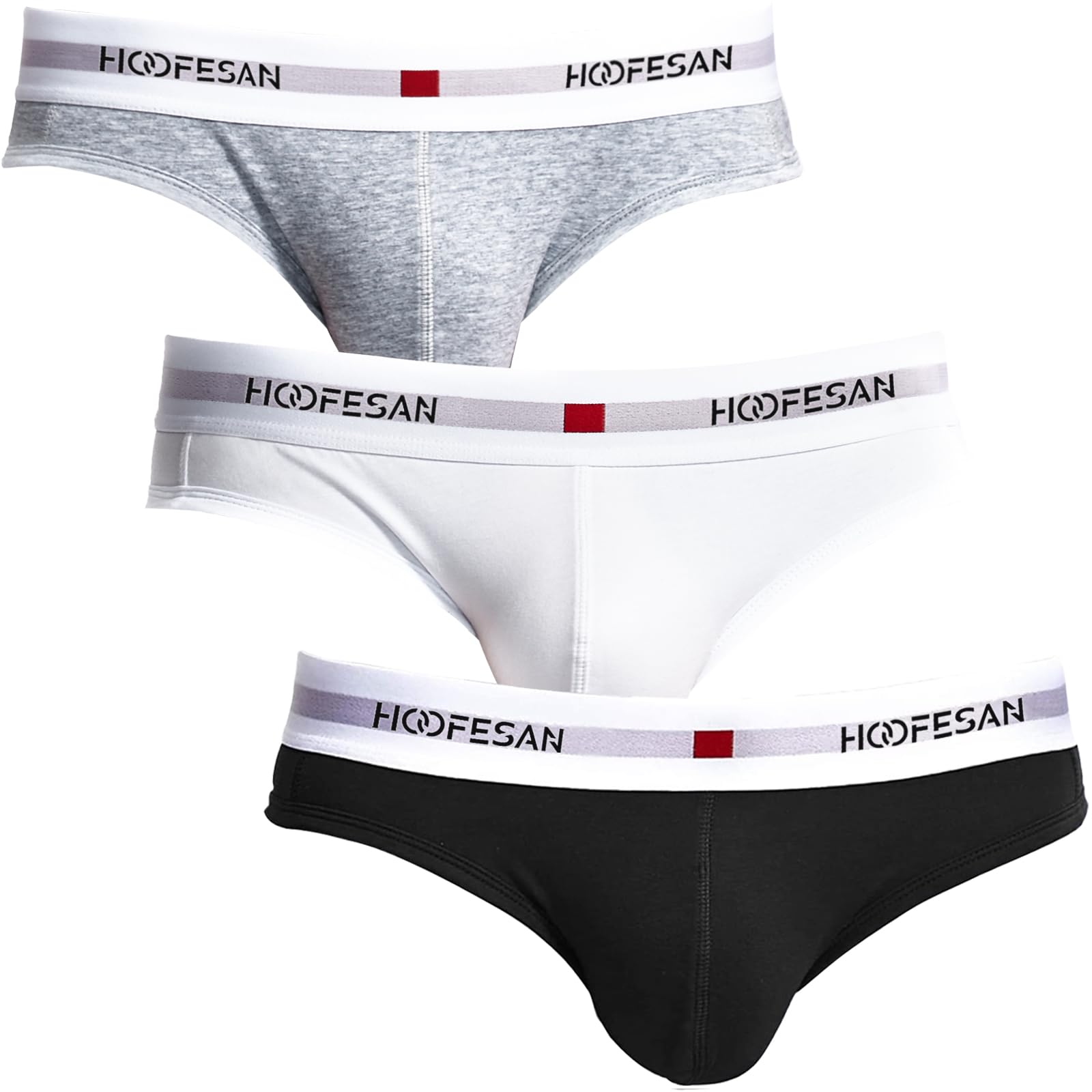 HOOFESAN Mens Stretch Cotton Briefs Pack Low Rise Briefs for Men
| HOOFESAN Mens Wide Waistband Underwear Pack Briefs f